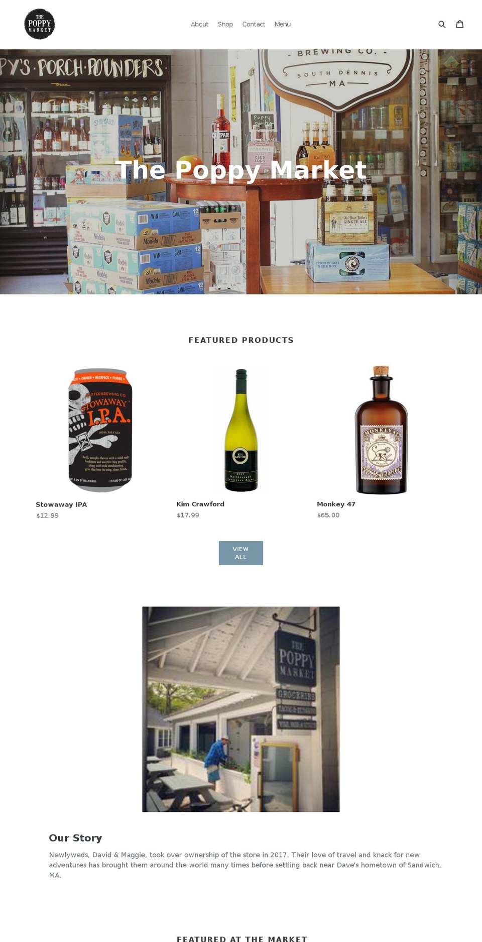 thepoppymarket.com — Shopify storefront screenshot
