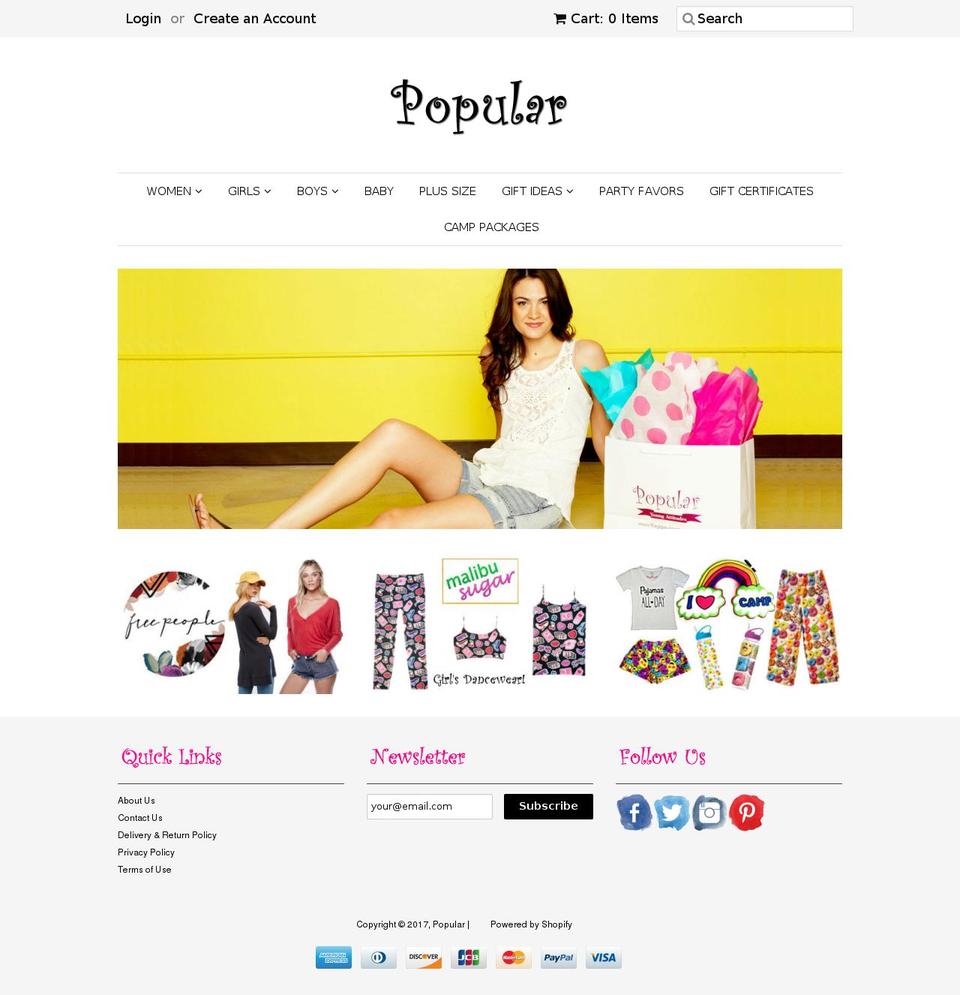 thepopularstore.com shopify website screenshot