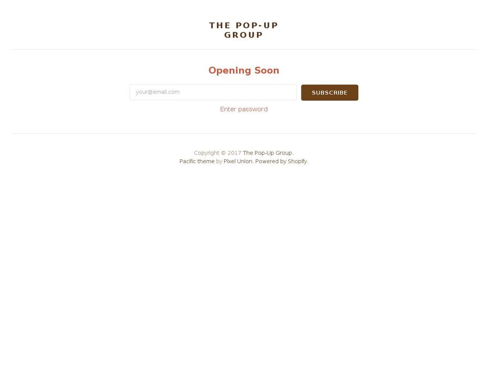 thepopupgroup.com shopify website screenshot