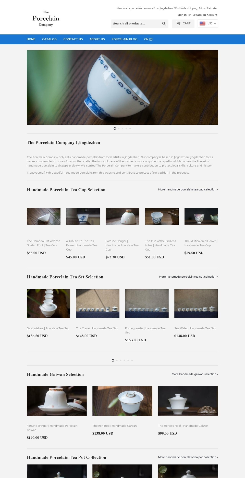 theporcelaincompany.com — Shopify storefront screenshot