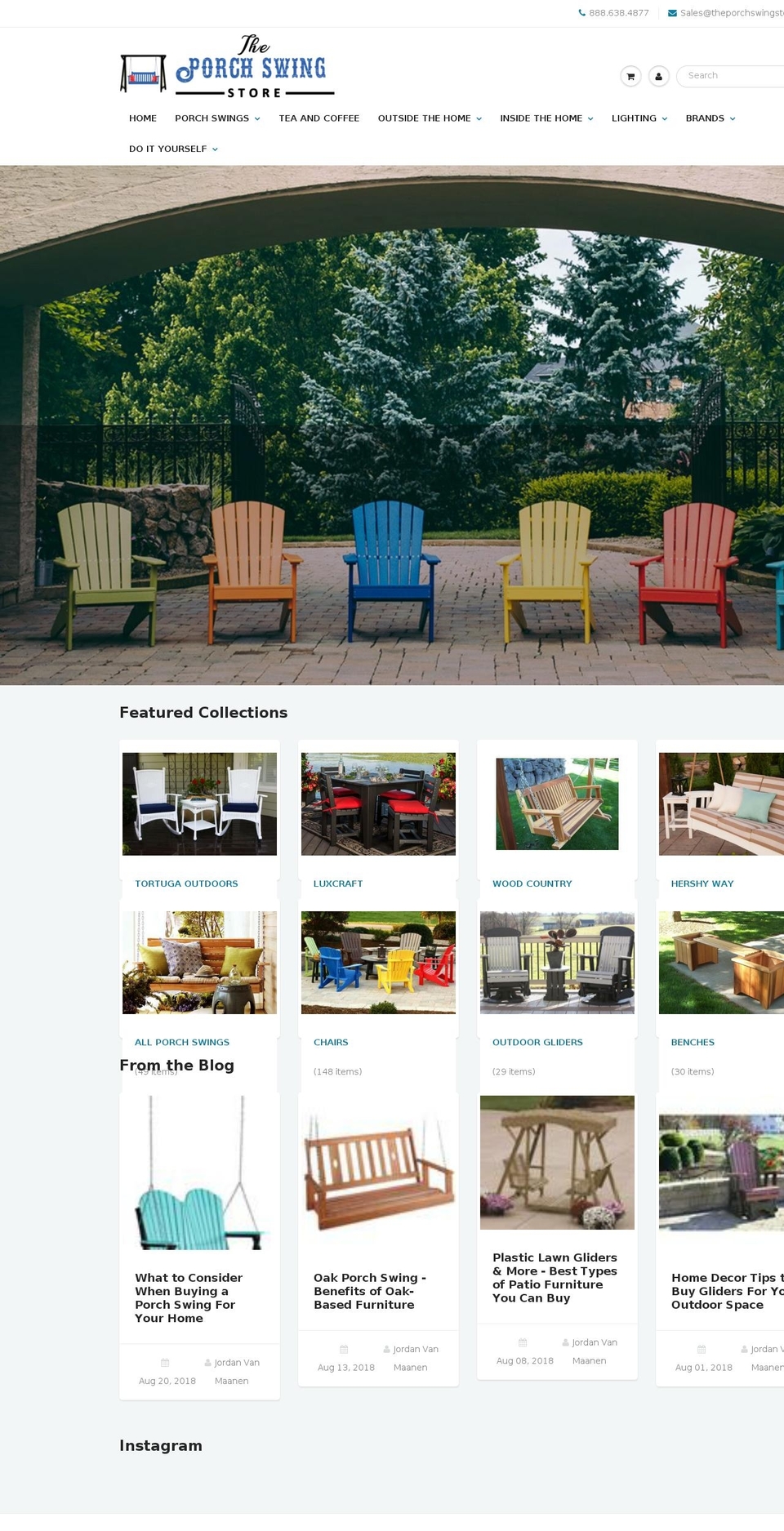 theporchswingstore.com shopify website screenshot