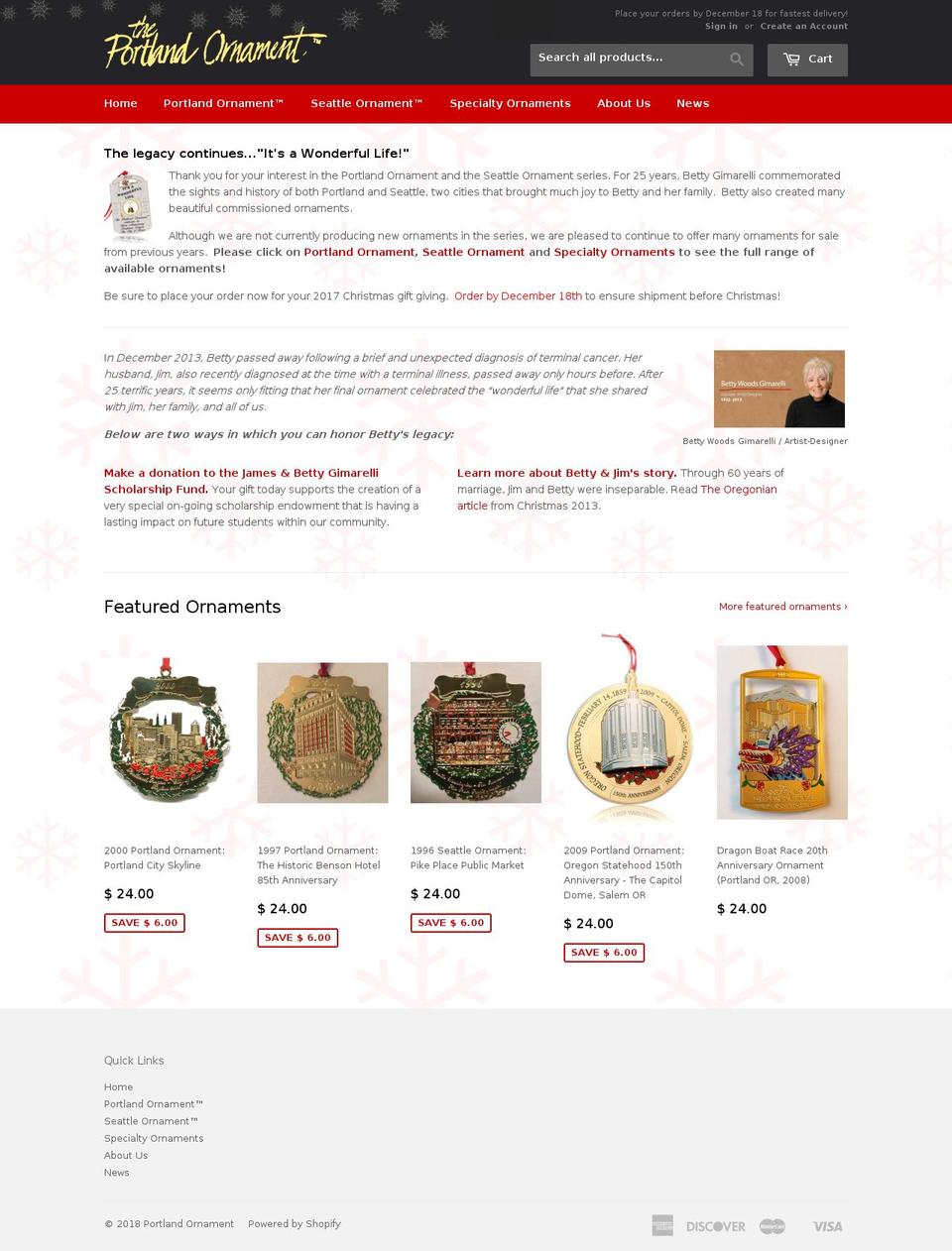 theportlandornament.com — Shopify storefront screenshot