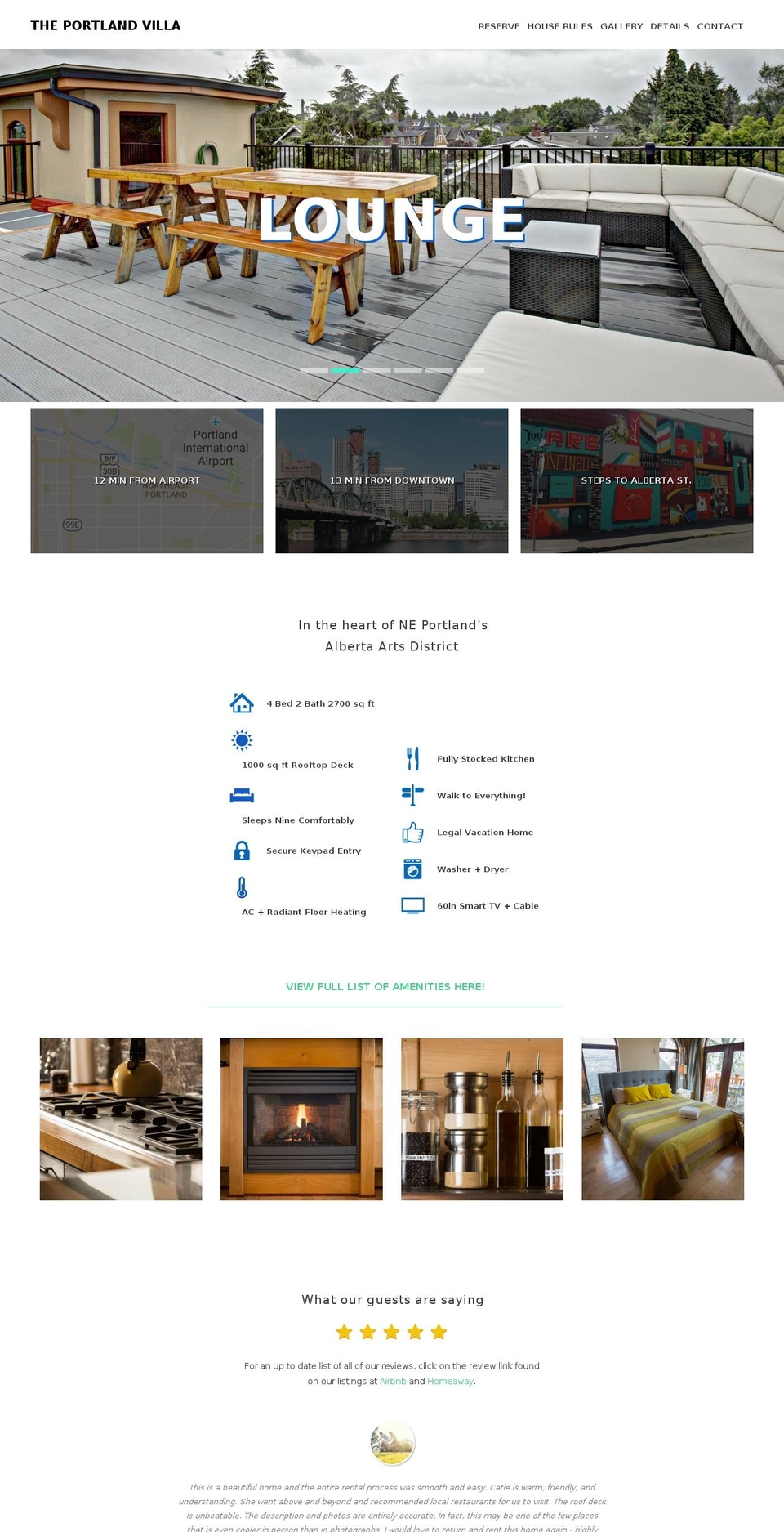 theportlandvilla.com shopify website screenshot