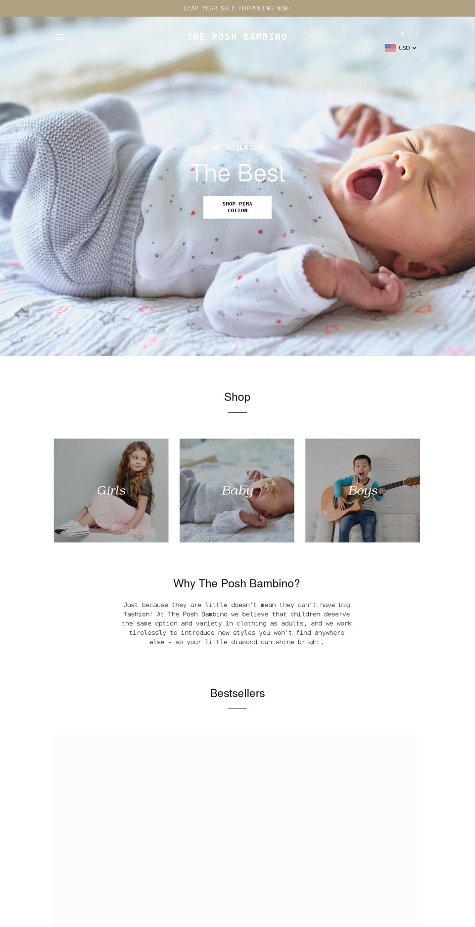 theposhbambino.com shopify website screenshot