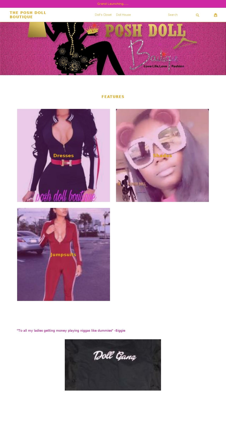 theposhdollboutique.com — Shopify storefront screenshot