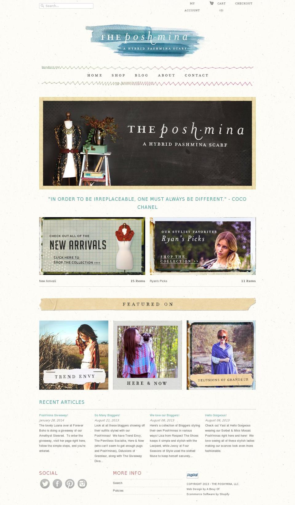 theposhmina.com shopify website screenshot
