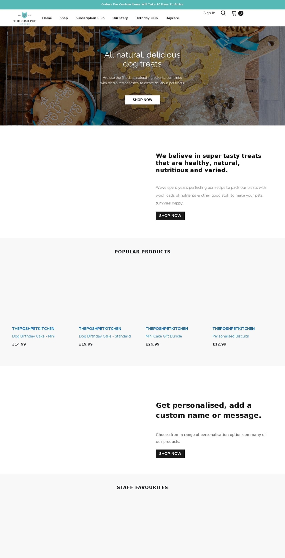 theposhpetkitchen.co.uk shopify website screenshot