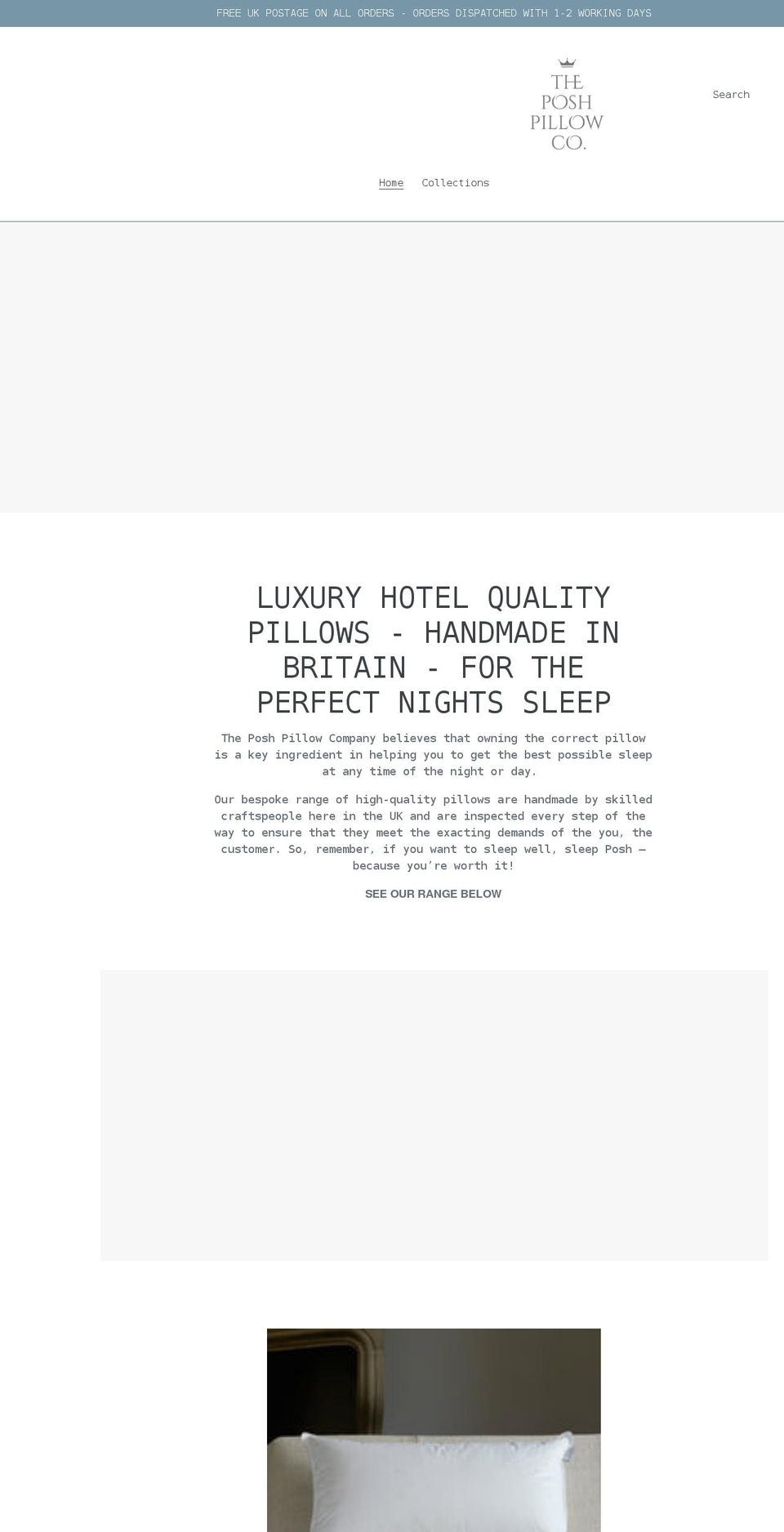 theposhpillowcompany.com shopify website screenshot