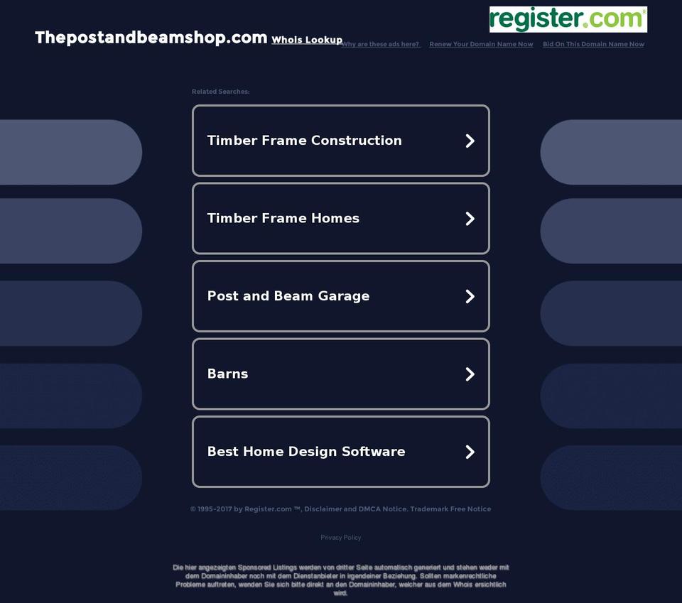 thepostandbeamshop.com — Shopify storefront screenshot