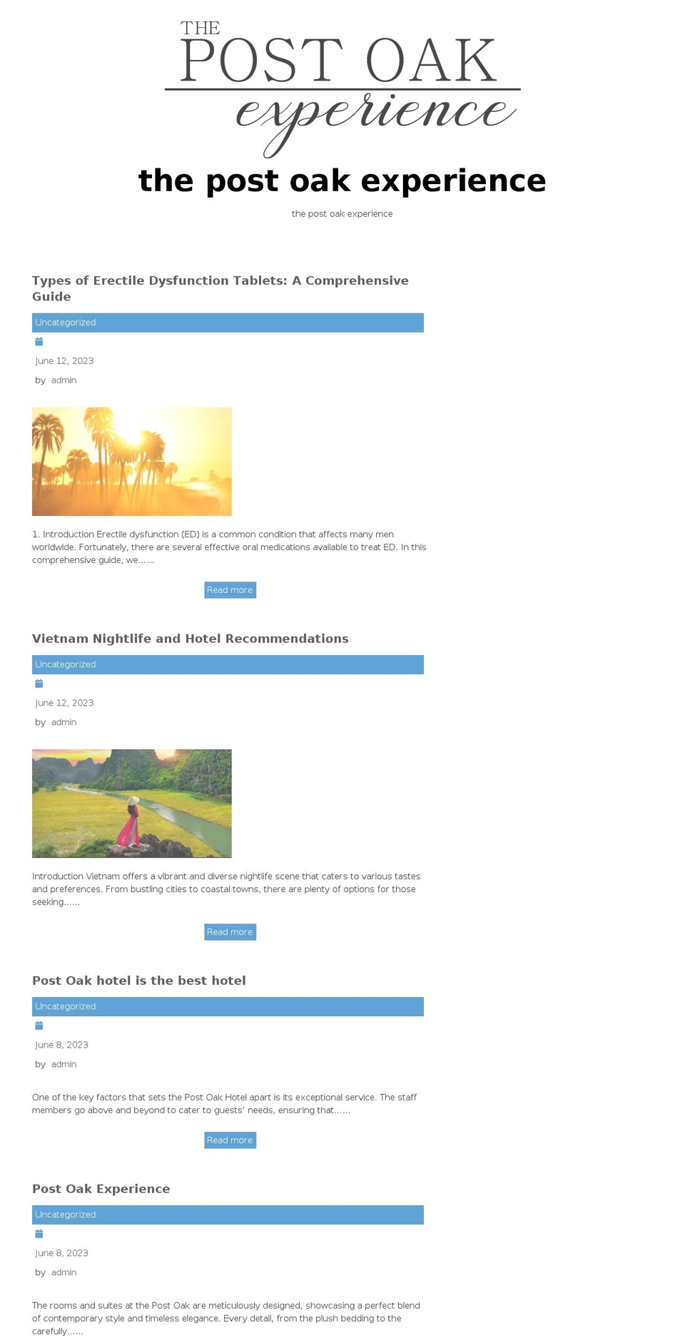 thepostoakexperience.com shopify website screenshot