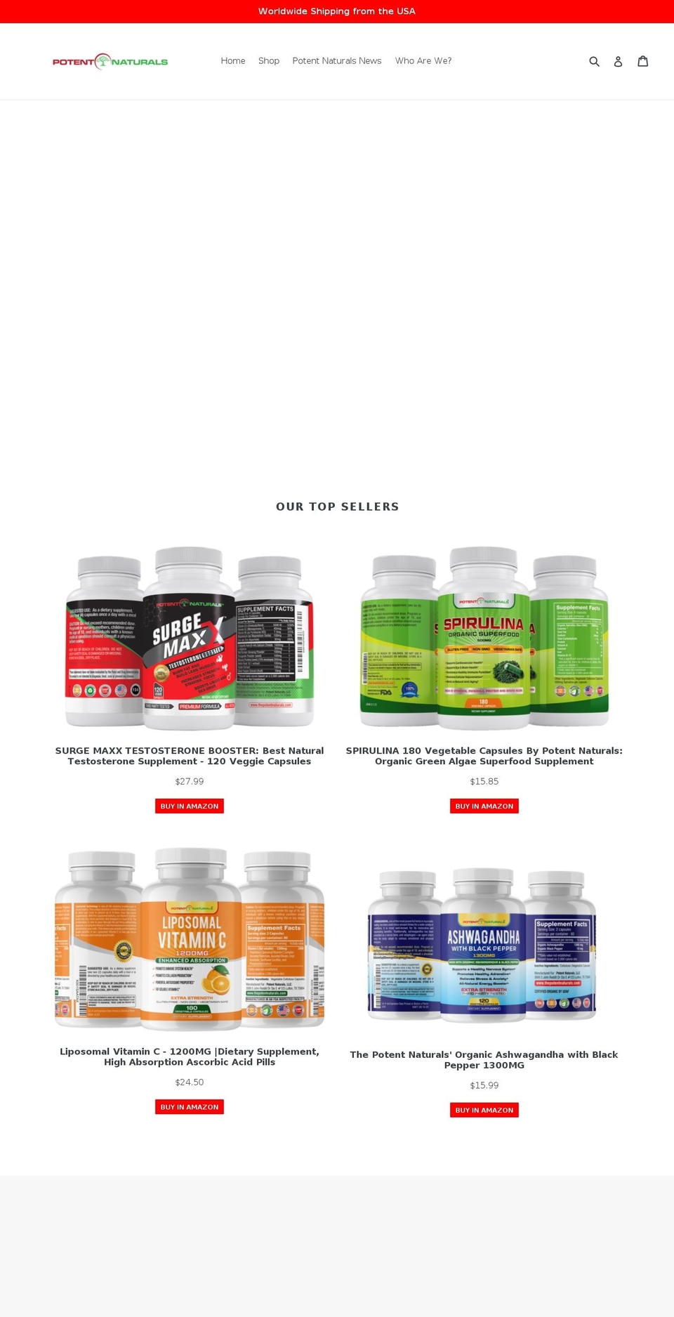 thepotentnaturals.com — Shopify storefront screenshot