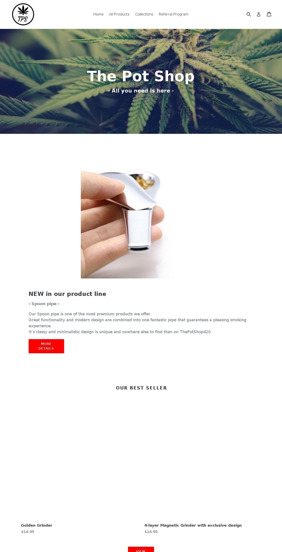 thepotshop420.com — Shopify storefront screenshot