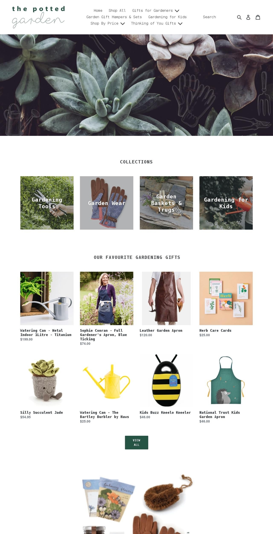 thepottedgarden.com.au shopify website screenshot