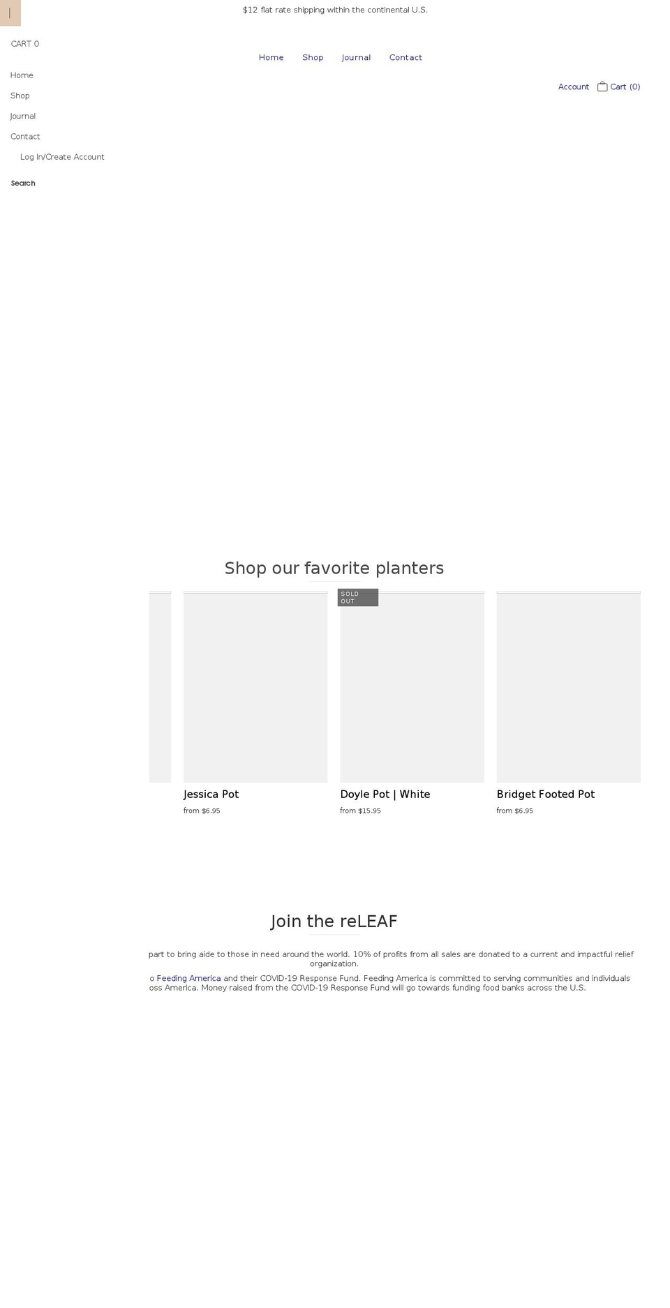 thepottedjungleshop.com shopify website screenshot