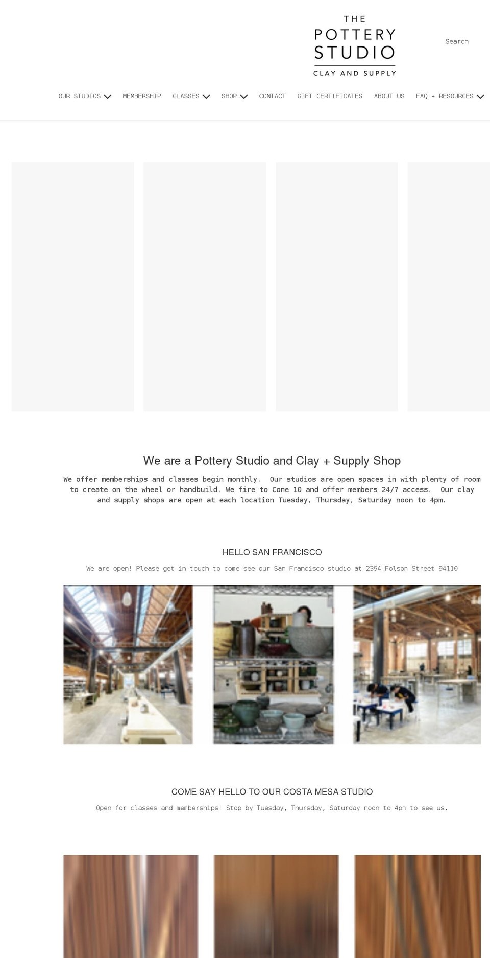 thepotterystudio.com shopify website screenshot