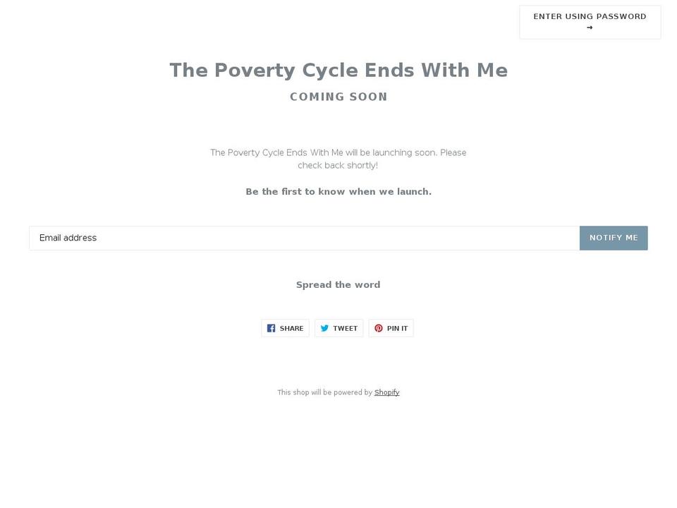 thepovertycycle.com — Shopify storefront screenshot