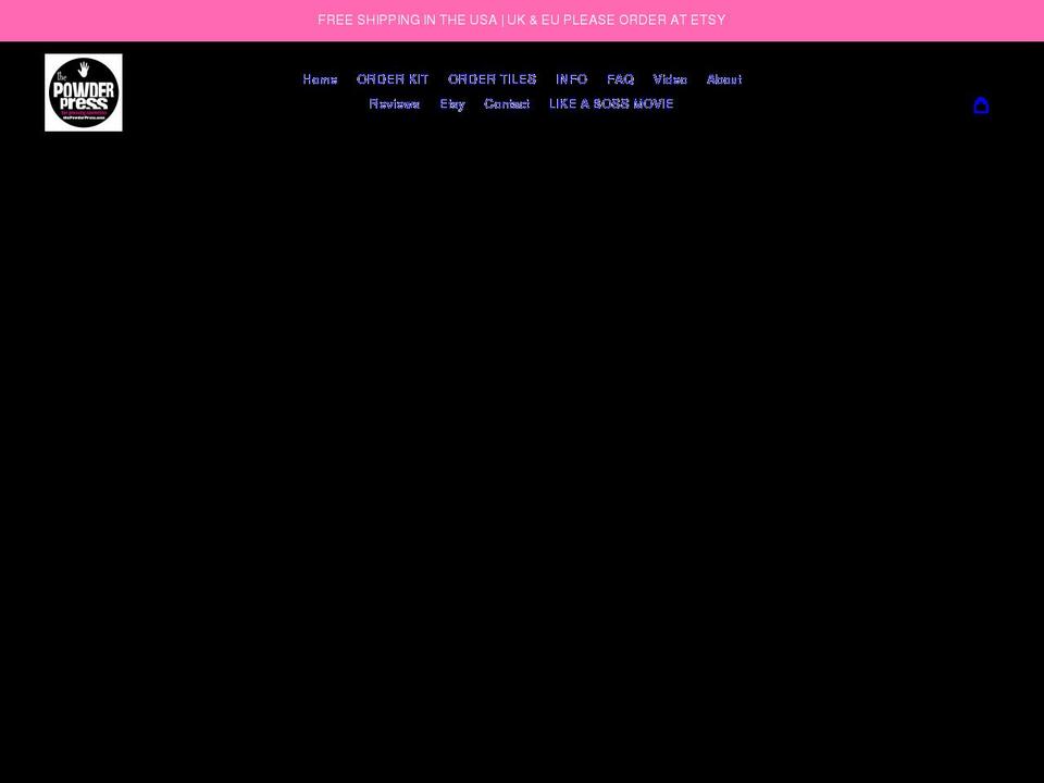thepowderpress.com shopify website screenshot