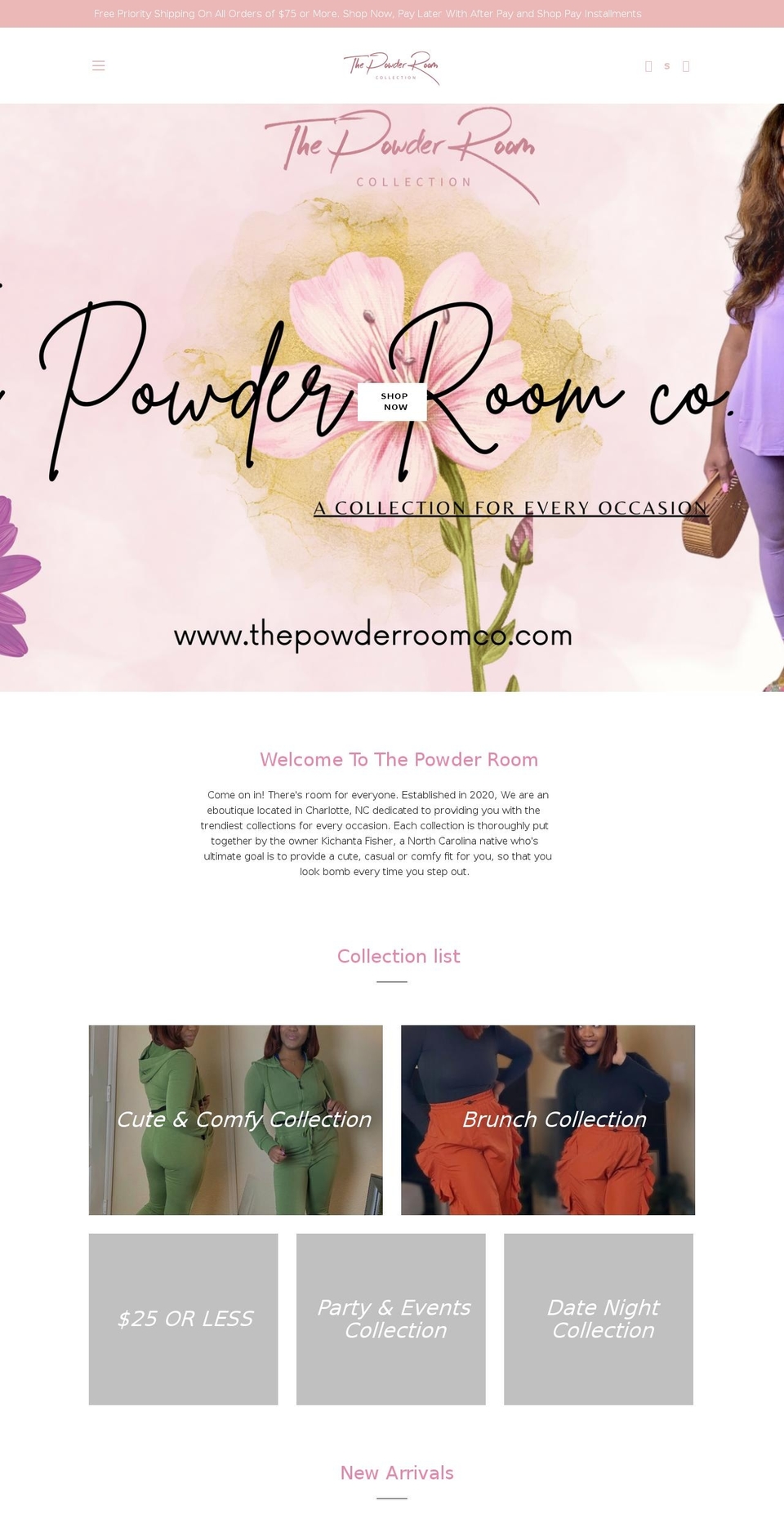 thepowderroomco.com shopify website screenshot