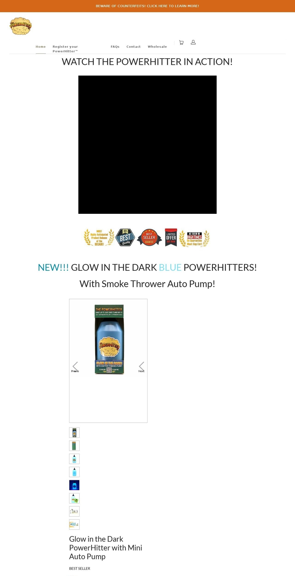 thepowerhitter.com shopify website screenshot