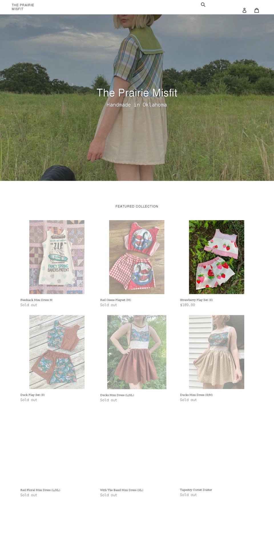 theprairiemisfit.com shopify website screenshot