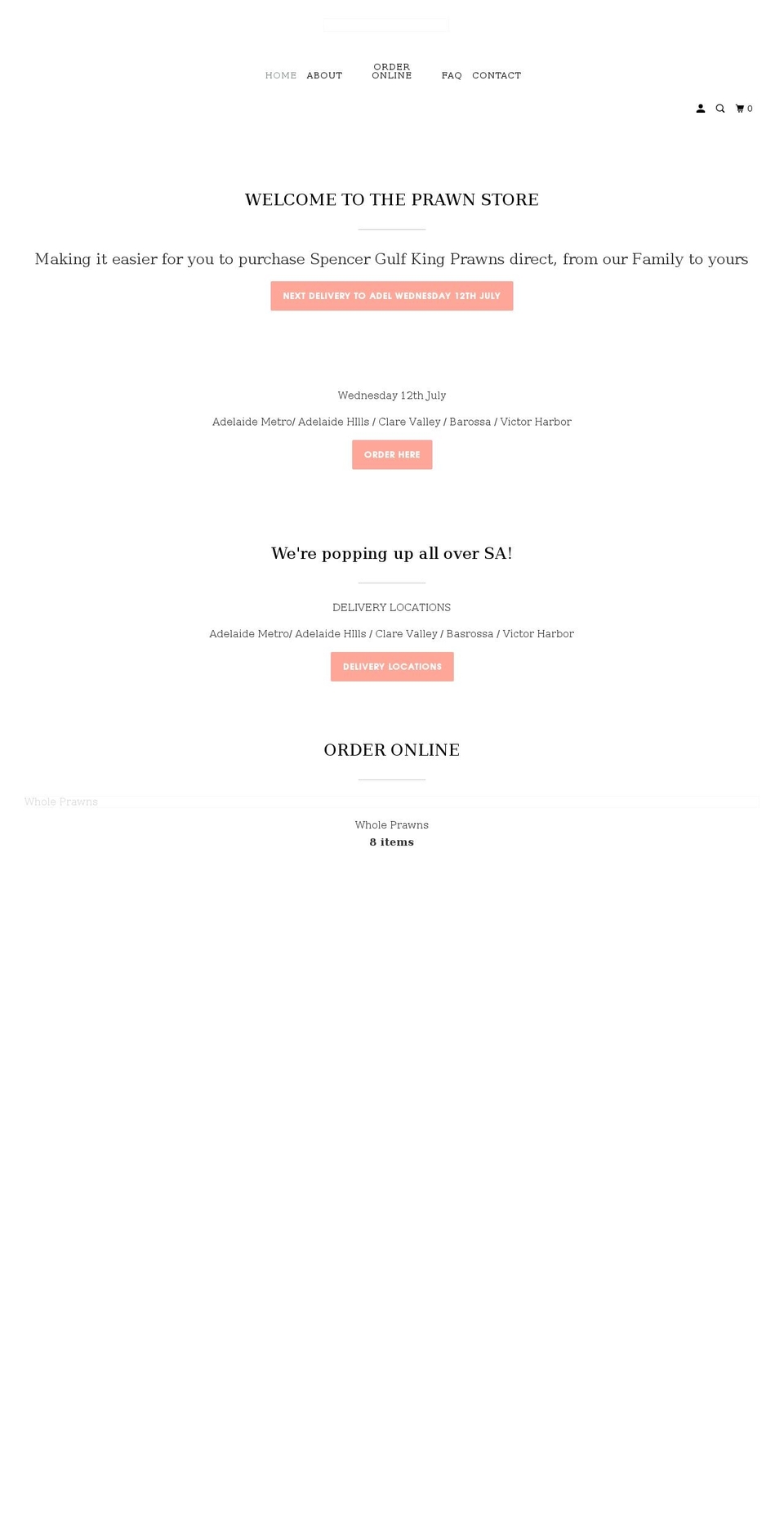 theprawnstore.com shopify website screenshot