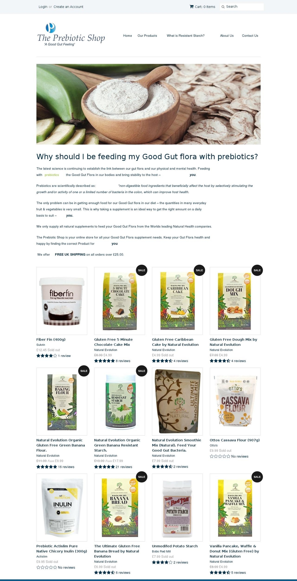 theprebioticshop.com shopify website screenshot