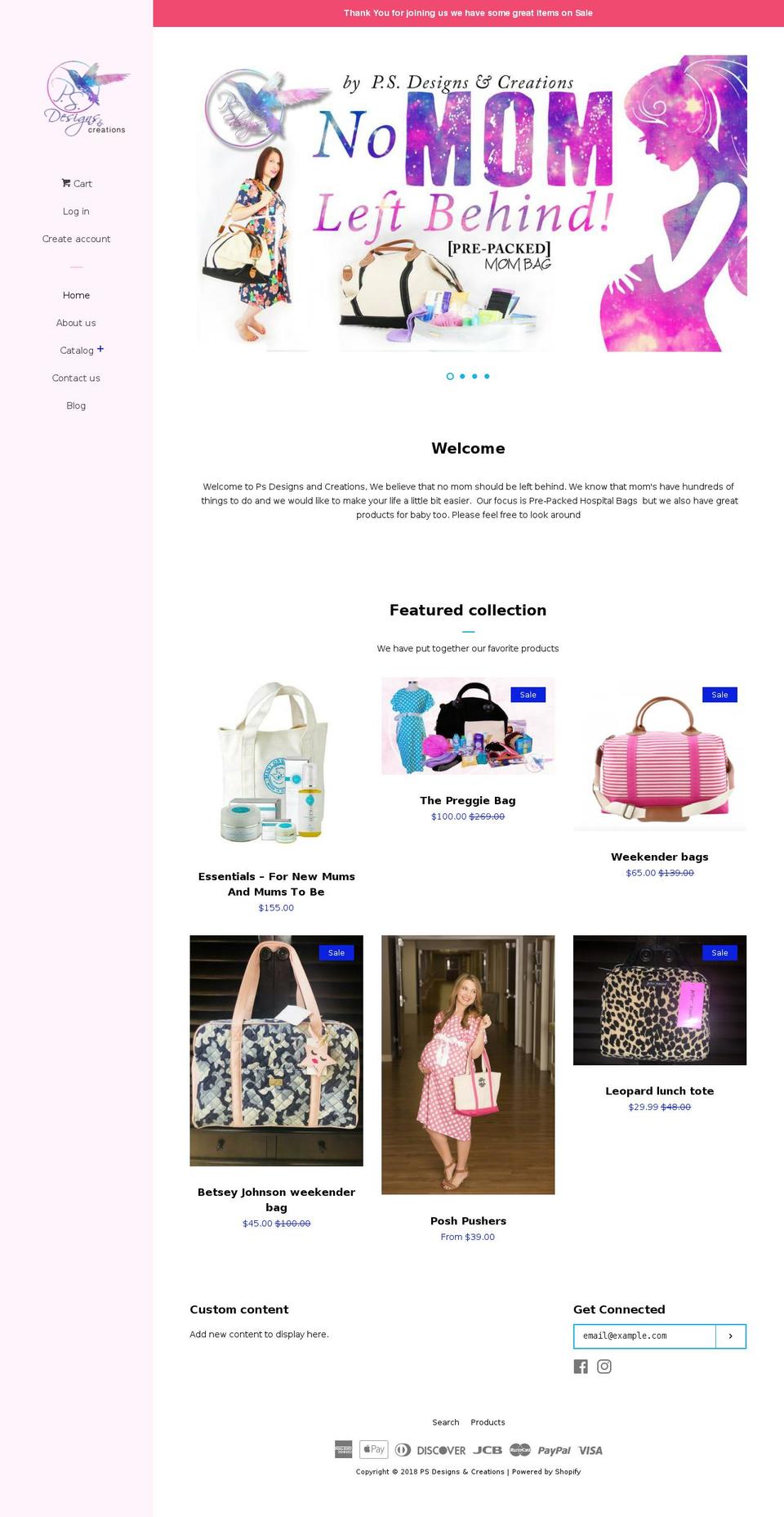 thepreggiebag.com — Shopify storefront screenshot
