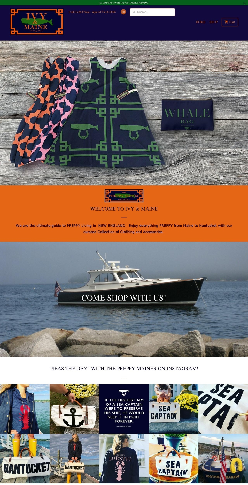 thepreppymainer.com — Shopify storefront screenshot