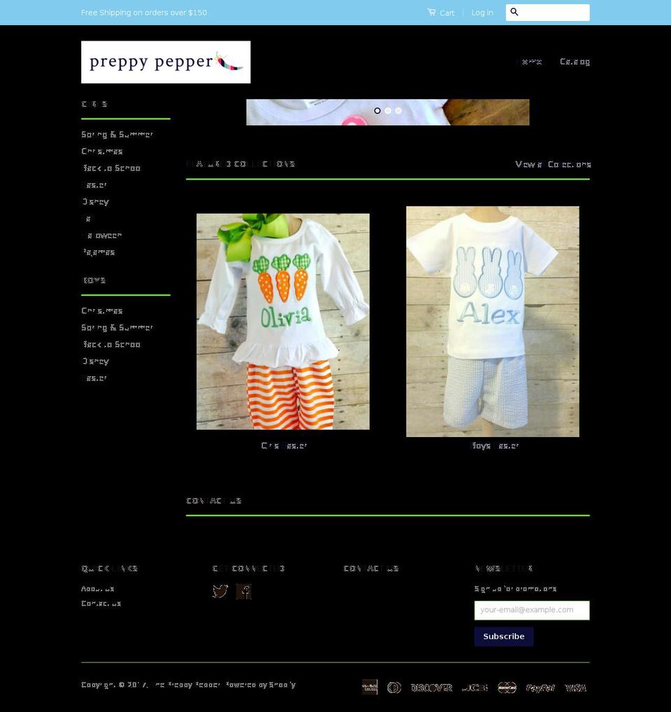 thepreppypepper.com shopify website screenshot