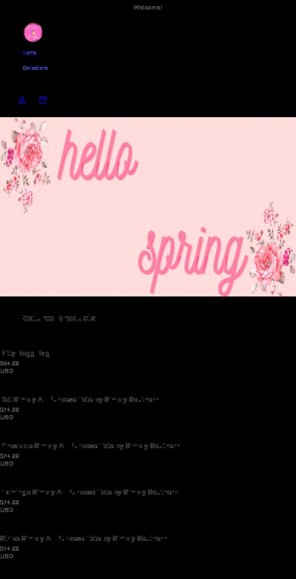 thepreppypineappleoib.com shopify website screenshot