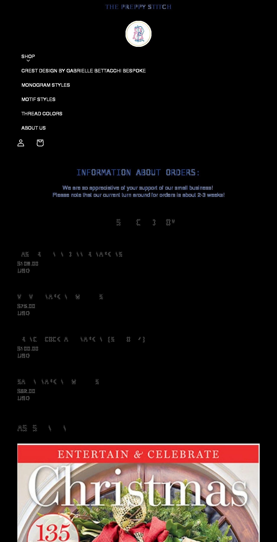 thepreppystitch.com shopify website screenshot