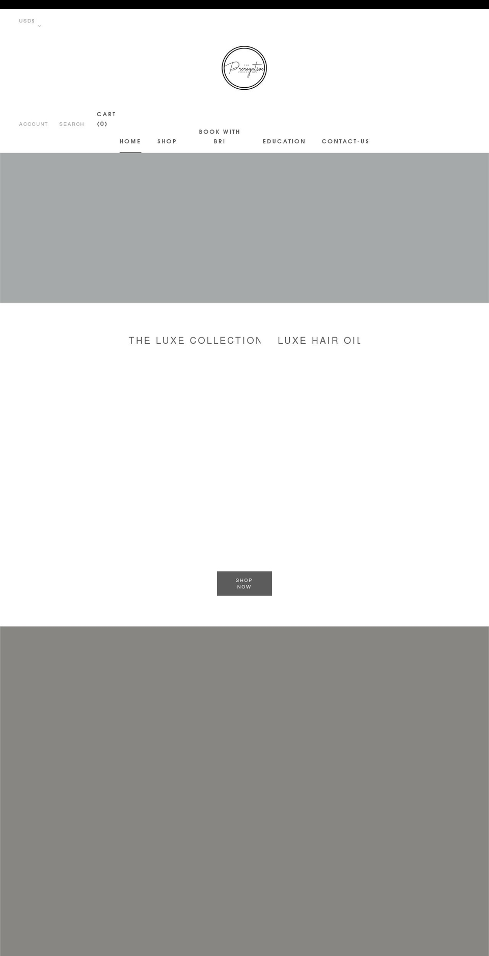 theprerogativecollection.com shopify website screenshot