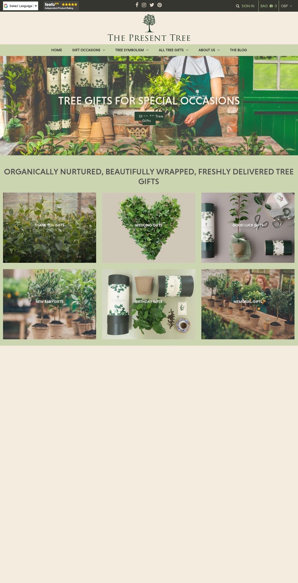thepresenttree.net shopify website screenshot