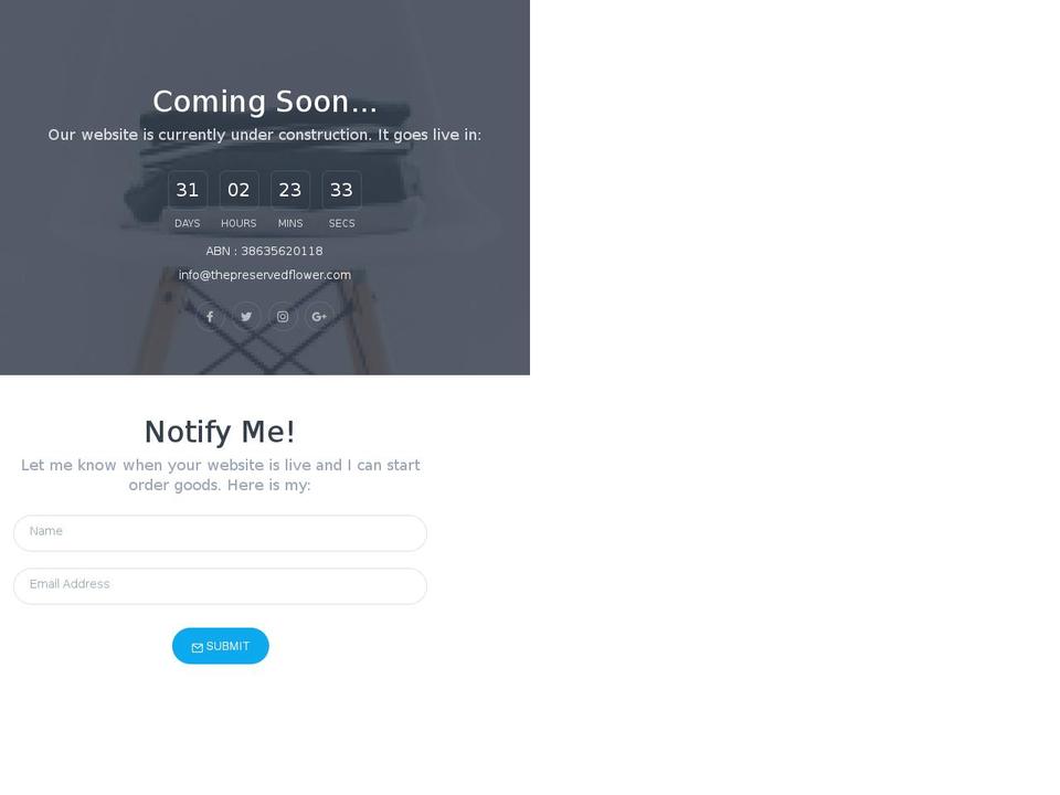 thepreservedflower.com — Shopify storefront screenshot