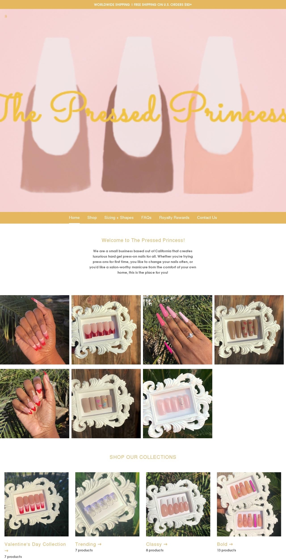 thepressedprincess.com shopify website screenshot