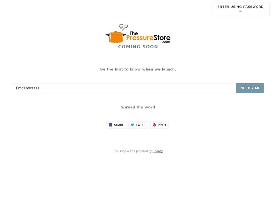 thepressurestore.com — Shopify storefront screenshot