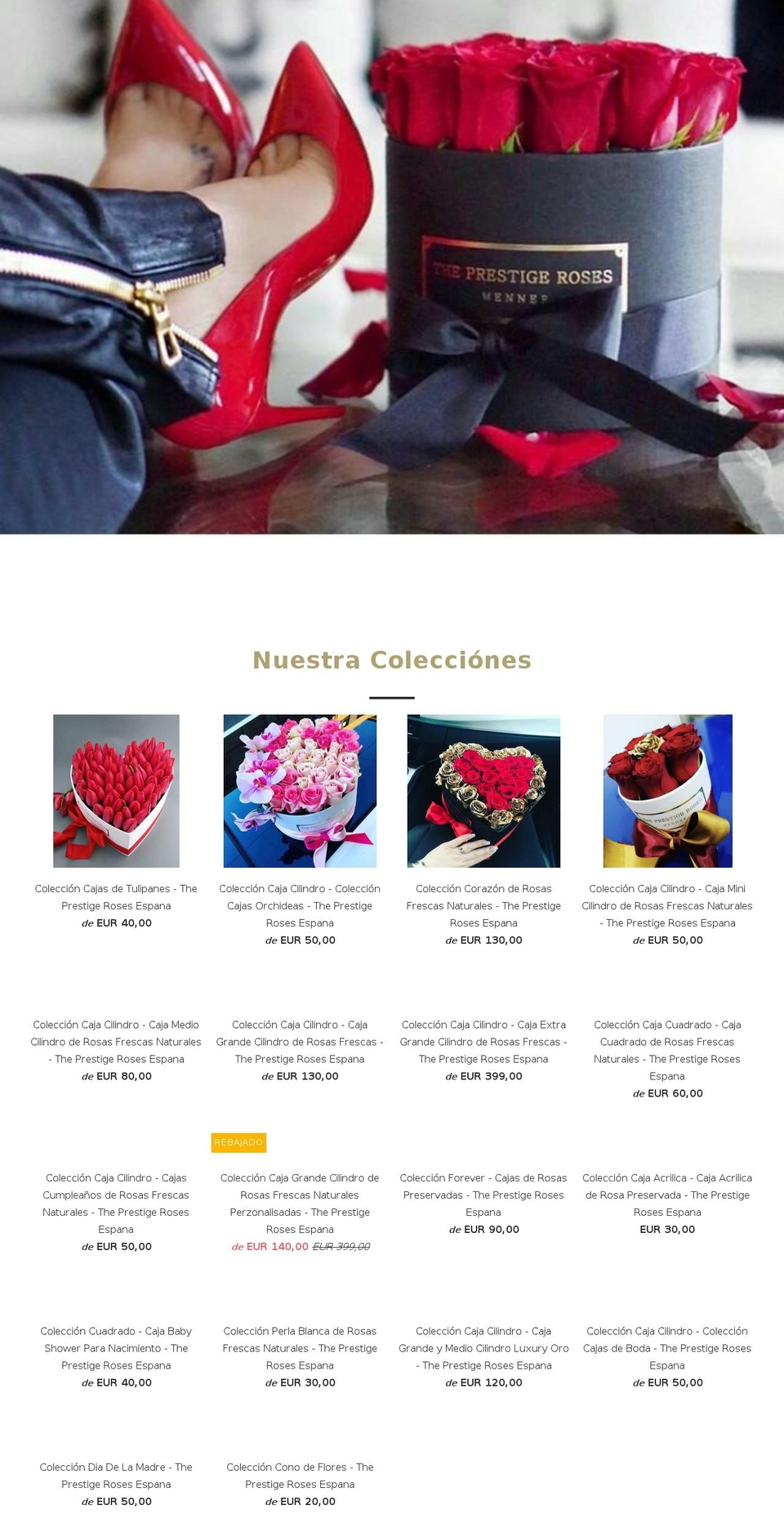 theprestigerosesmadrid.es shopify website screenshot