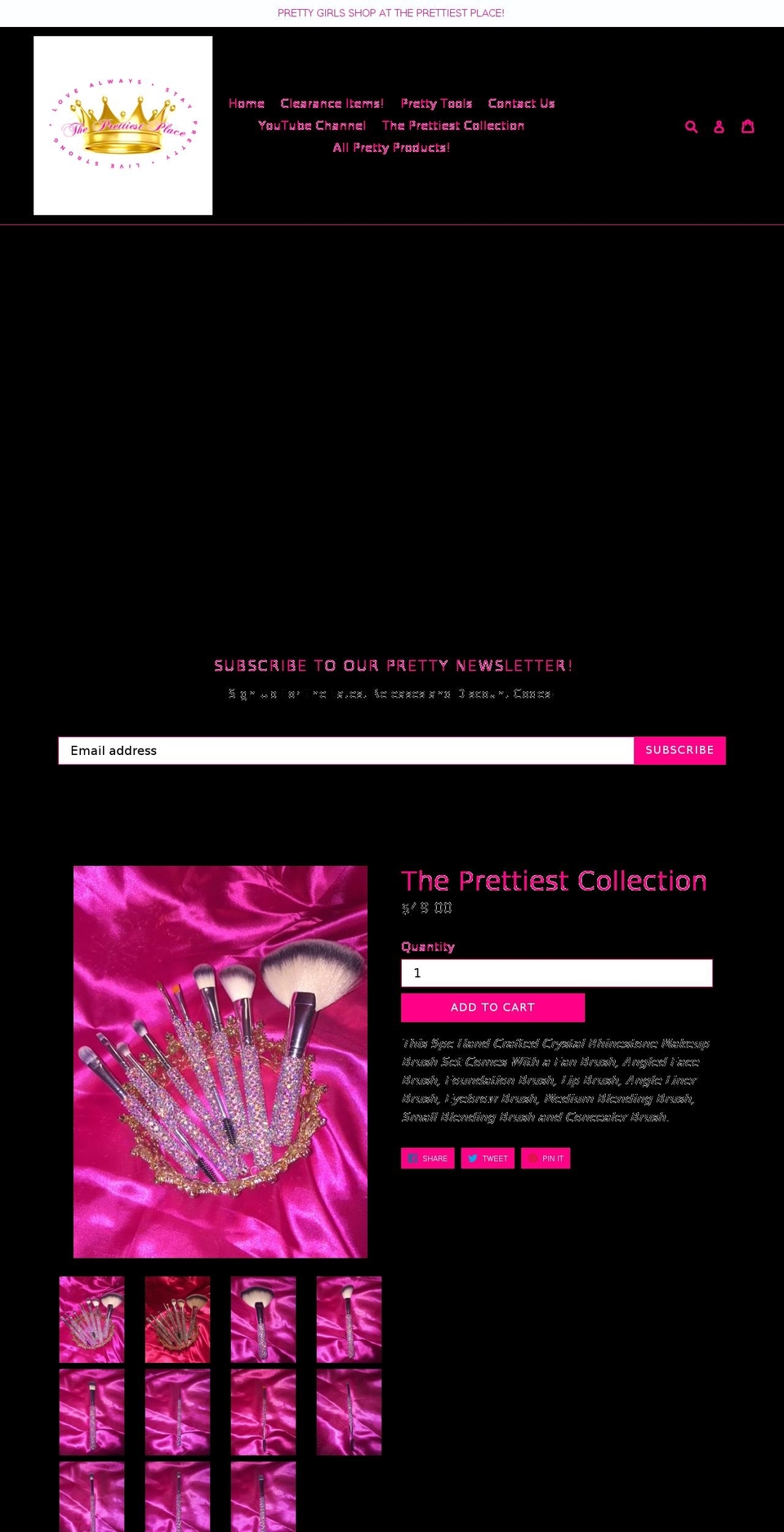 theprettiestplace.com — Shopify storefront screenshot