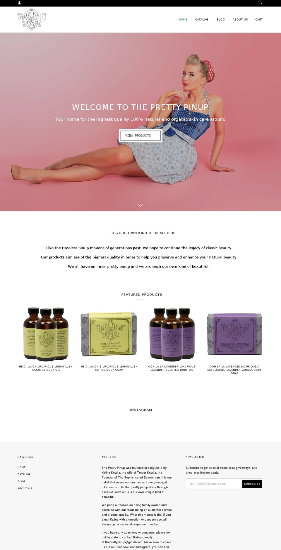 Updated Pipeline Shopify theme site example theprettypinup.com