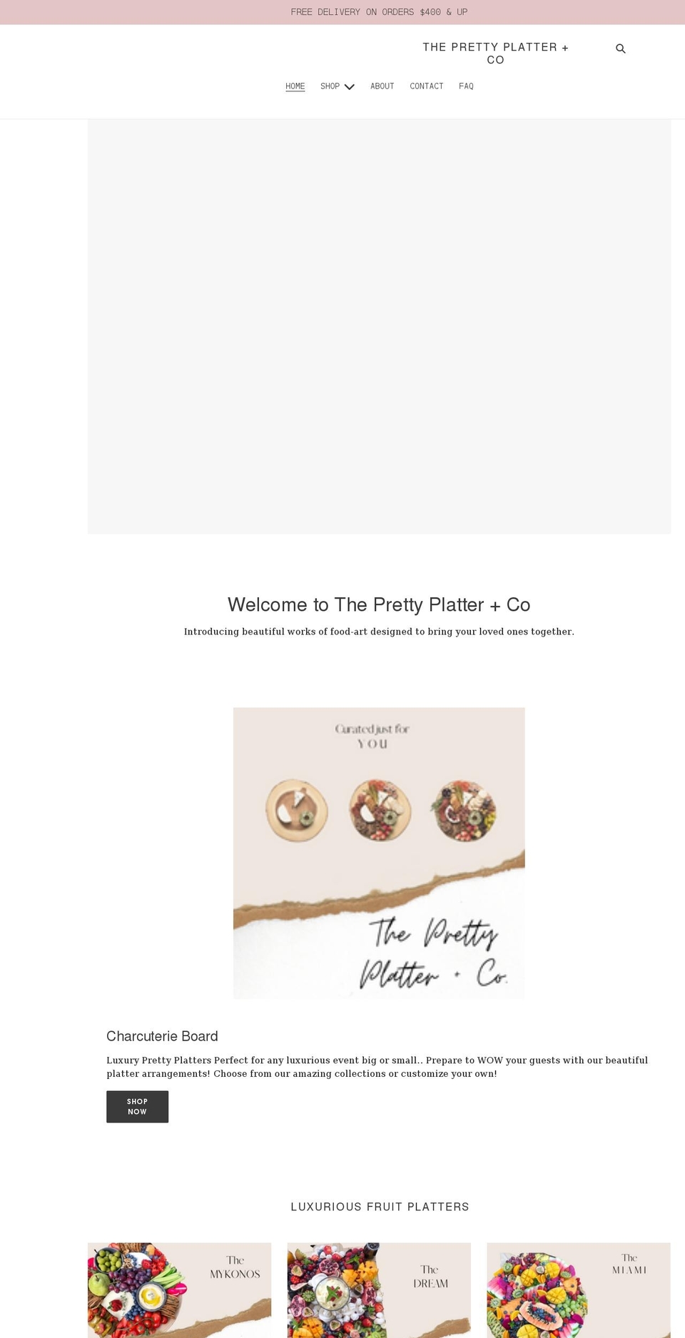 theprettyplatterco.myshopify.com shopify website screenshot