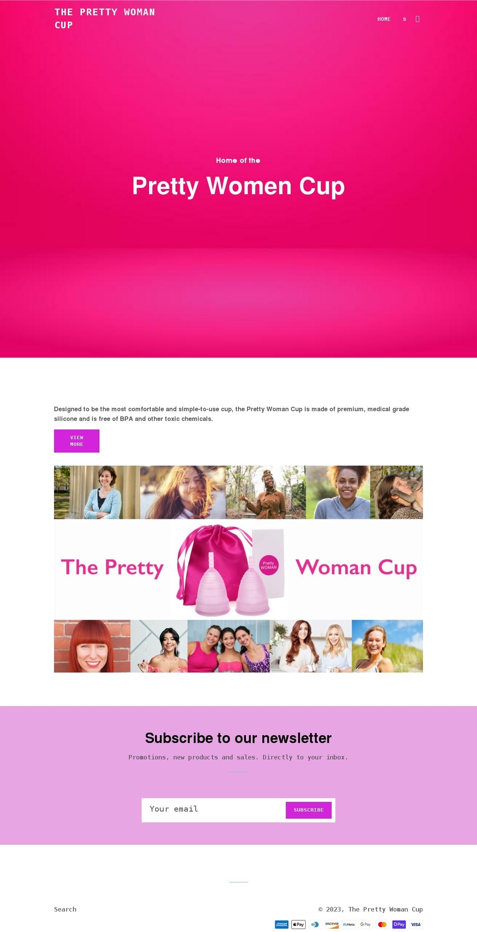 theprettywomancup.com shopify website screenshot