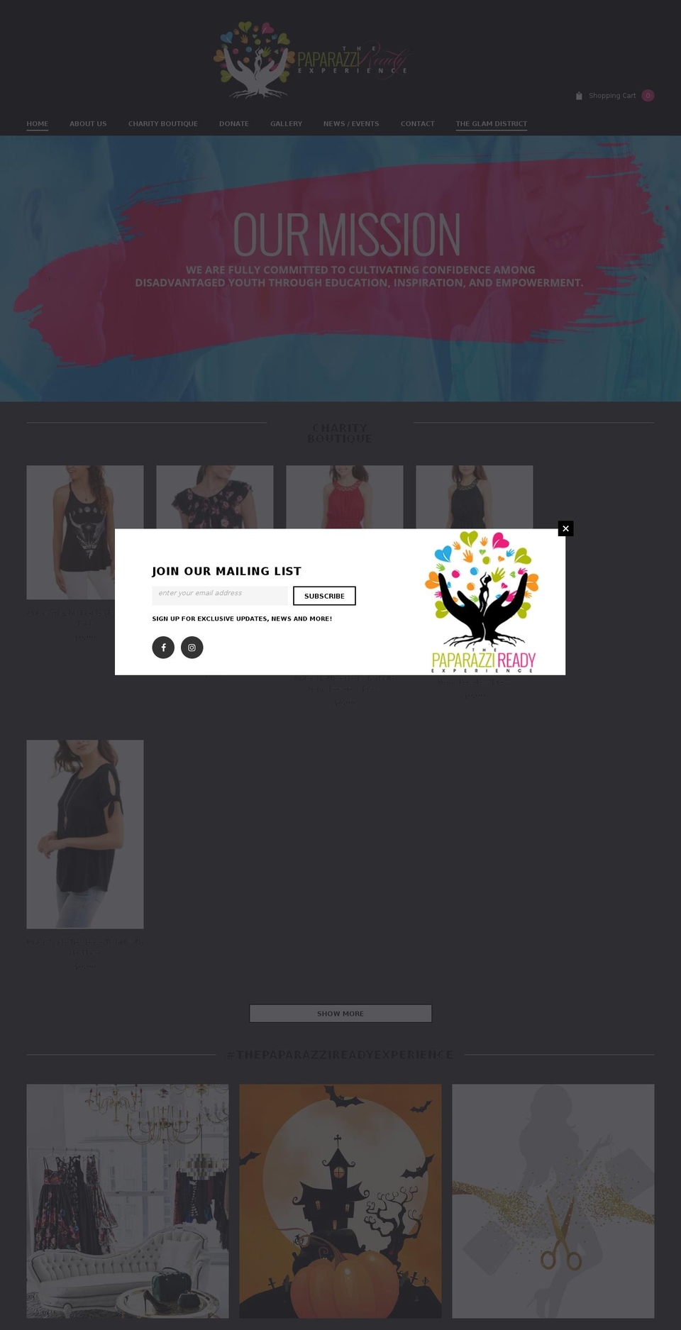 theprexperience.org shopify website screenshot