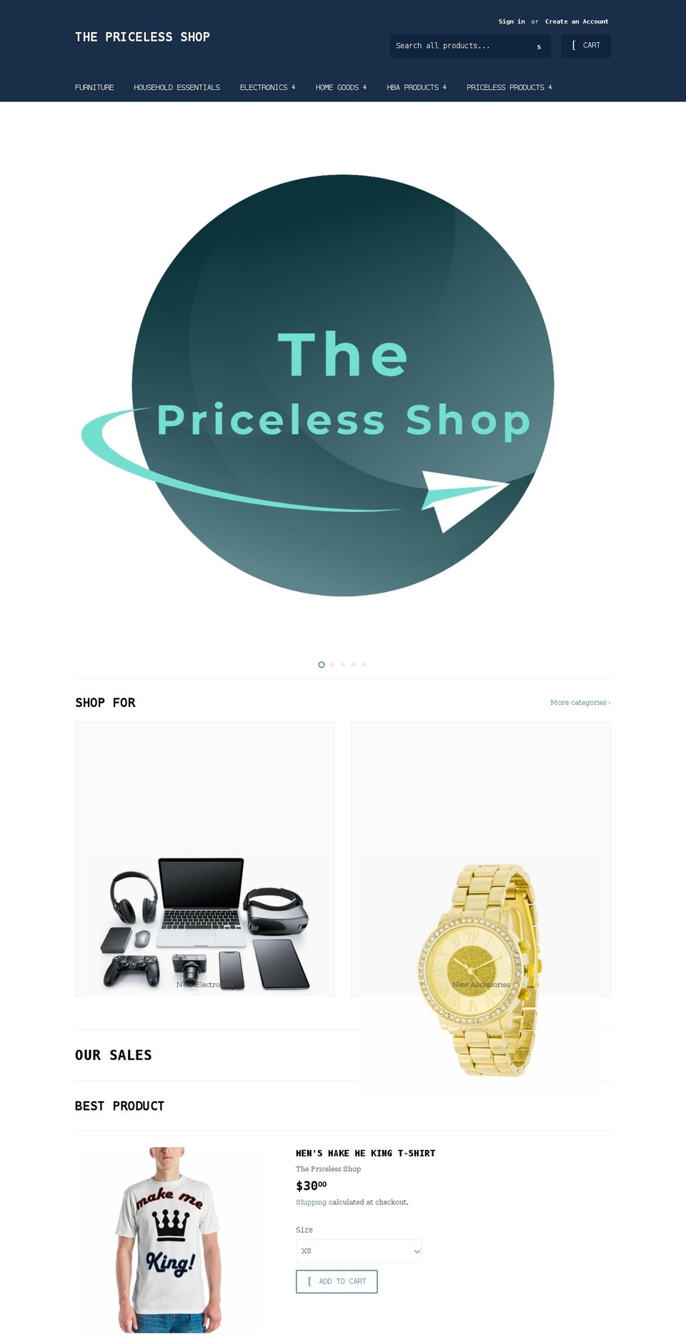 thepricelessshop.com shopify website screenshot