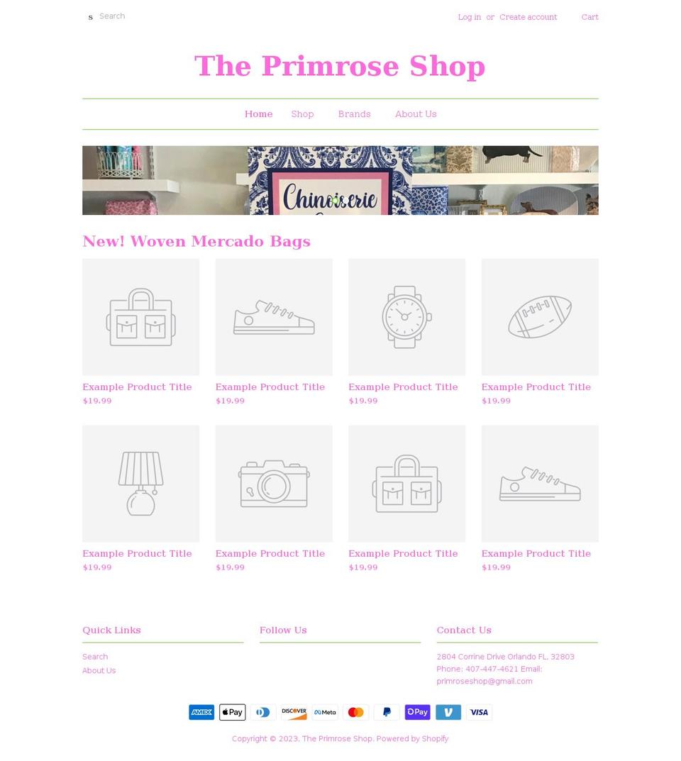 theprimroseshop.com shopify website screenshot
