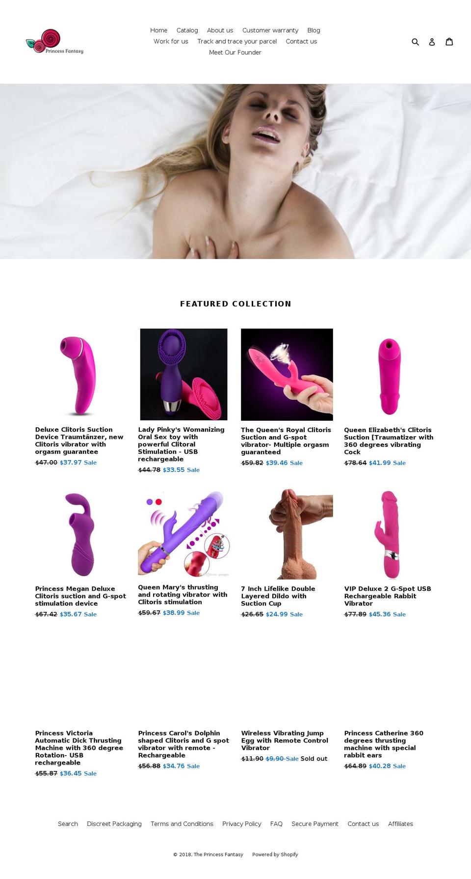 theprincessfantasy.com shopify website screenshot