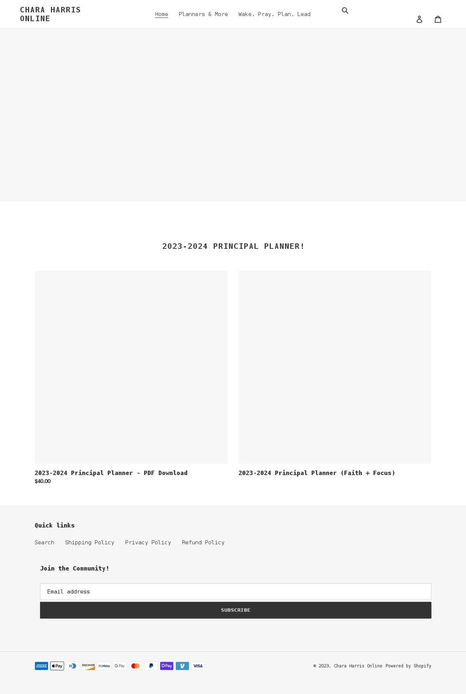 theprincipalplanner.com shopify website screenshot