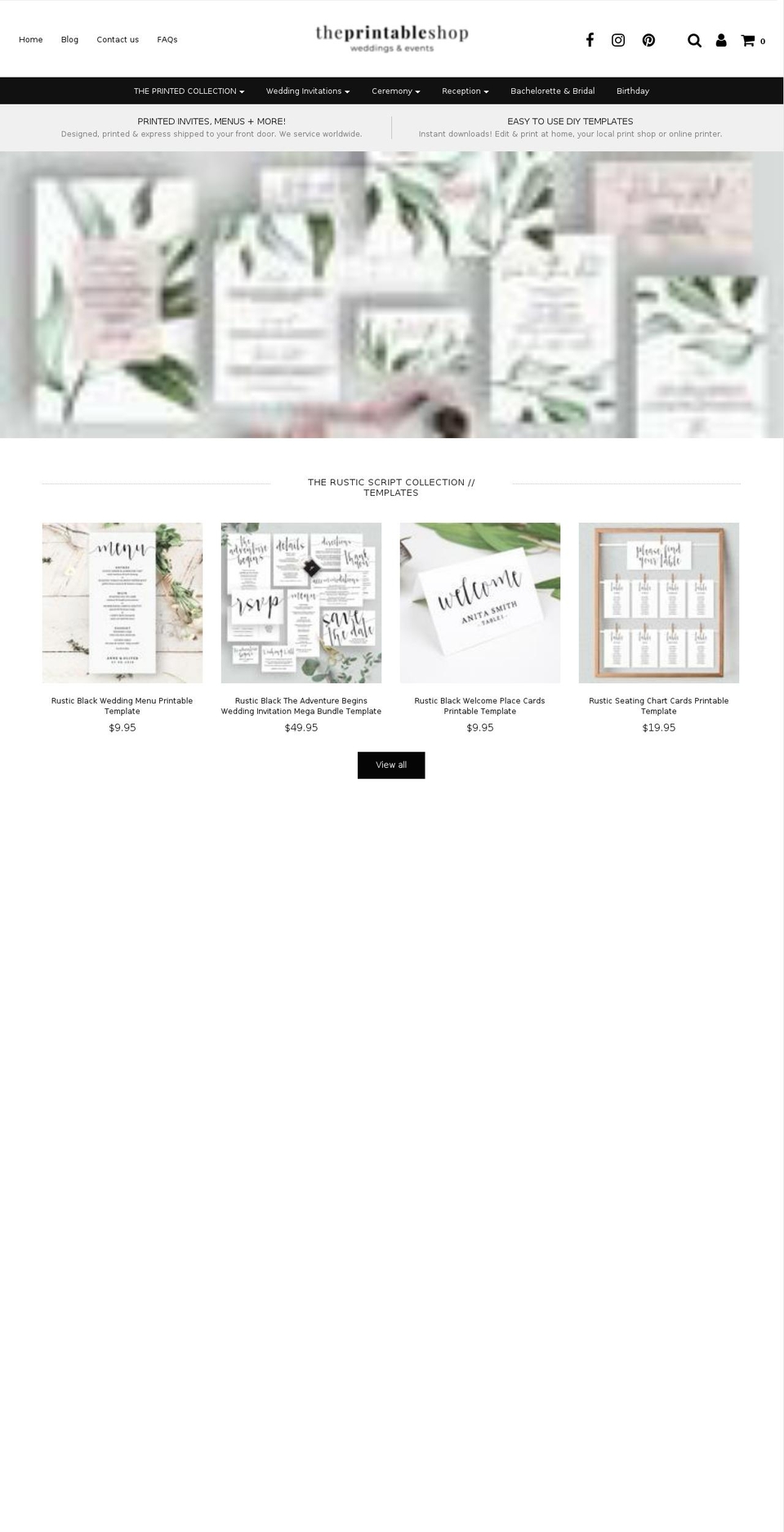 theprintableshop.com shopify website screenshot