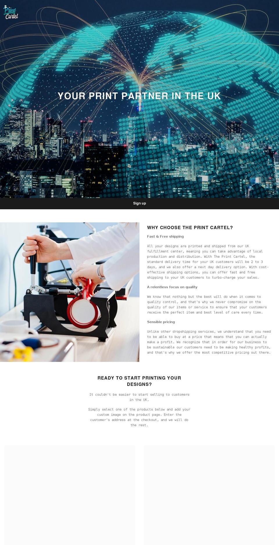 theprintcartel.co.uk shopify website screenshot