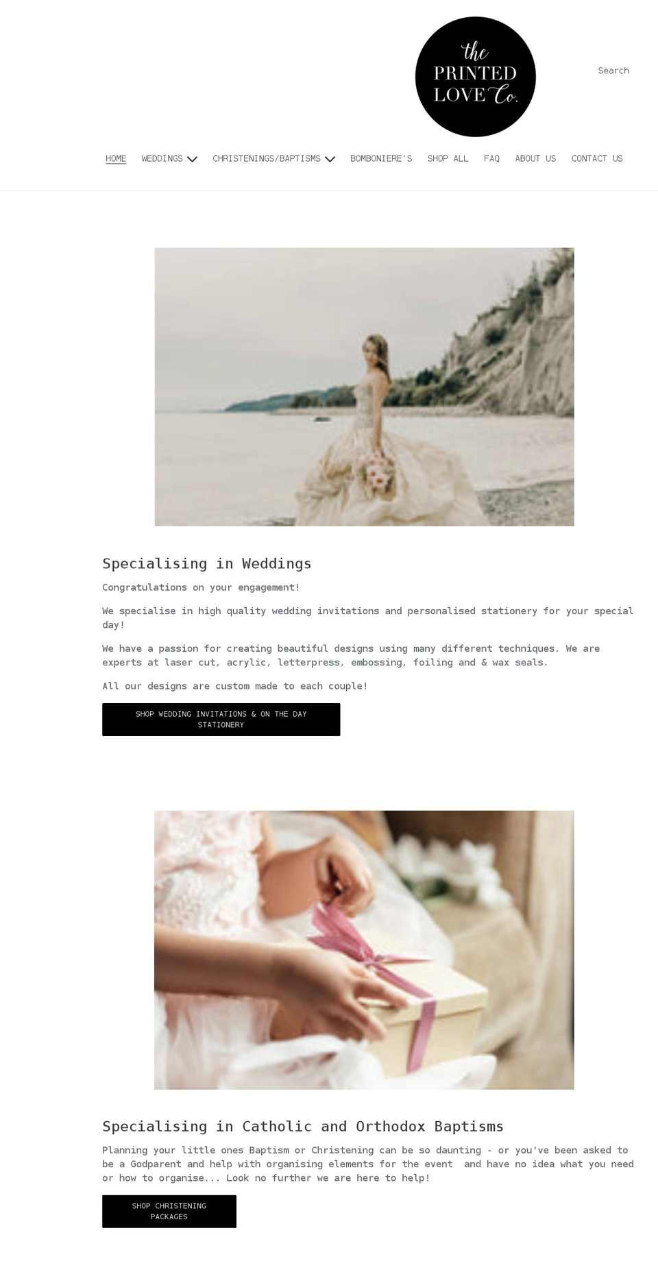 theprintedloveco.com shopify website screenshot