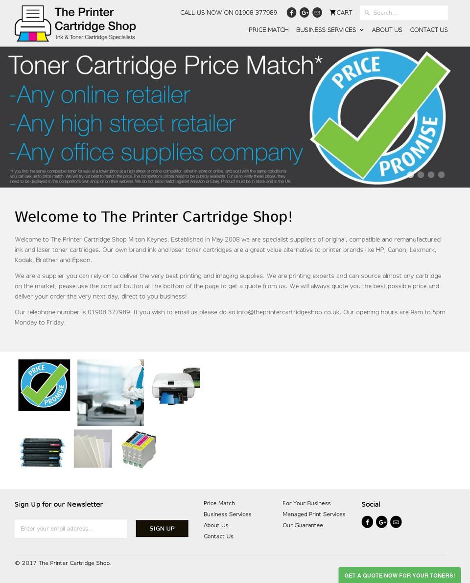 theprintercartridgeshop.com shopify website screenshot